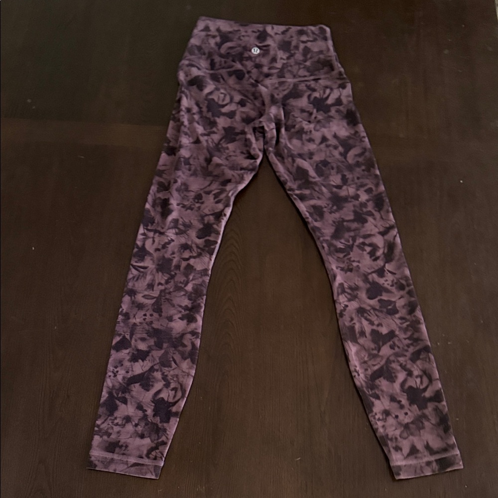 Lululemon Align Pant II 25" Mini Dusk Floral Antique Bark Black - Picture 6 of 7